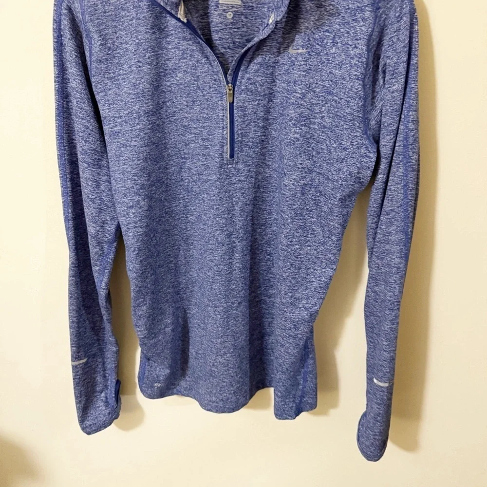 Nike Running Dri Fit Blue Quarter Zip Sweatshirt Size Medium Activewear